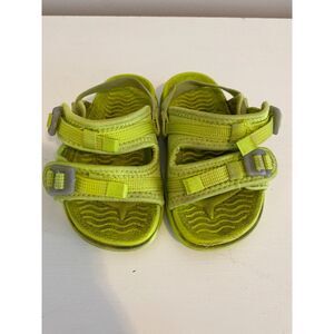 Native Davis Chartreuse Green 2 Strap Sandals with Back Strap Toddler C7